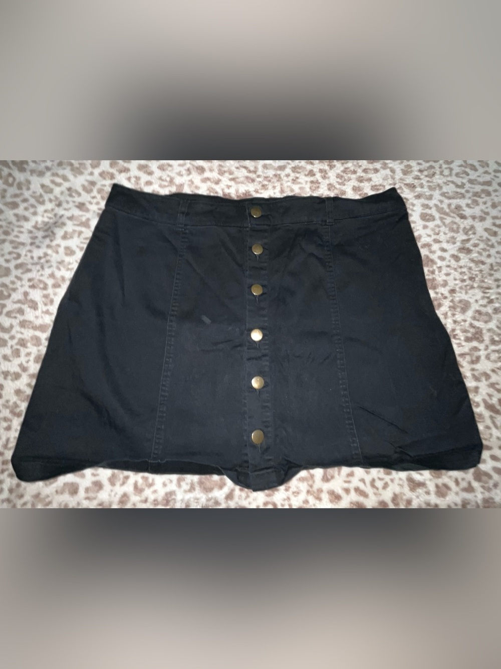 BONGO Black Button-Front Mini Skirt